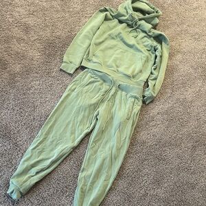 Fashion Nova Green Track Pants & Hoodie Set